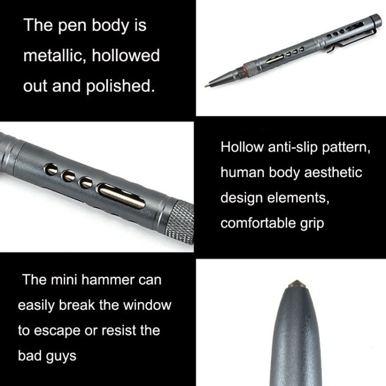 GB016 Aluminum Alloy Hollow Broken Window Survival Pen, Random Color Delivery, GB016