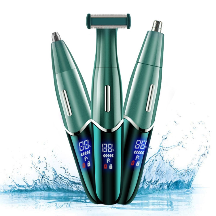 568 USB Electric Shaver Eyebrow Trimmer, Ink Green, Black