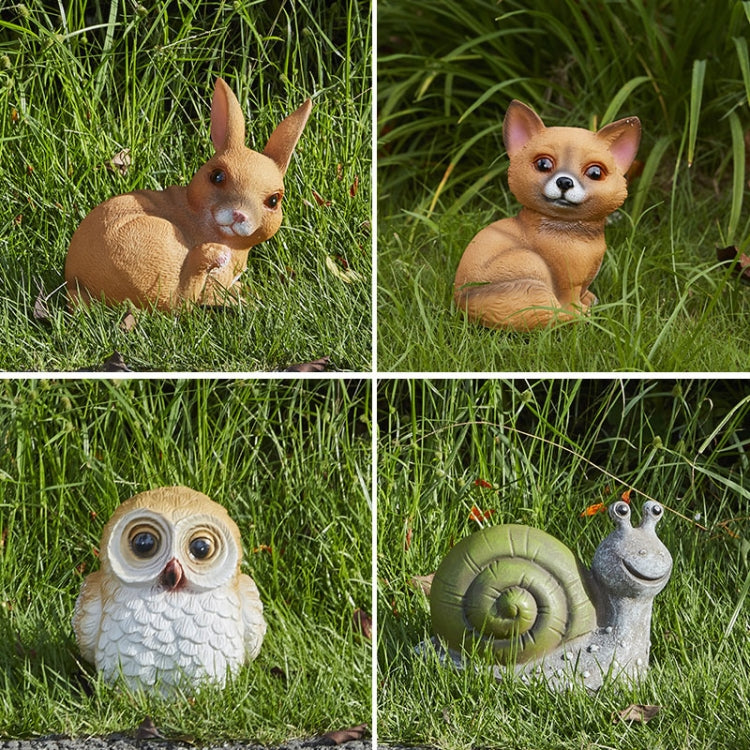 HSR001 Outdoor Solar Animal Resin Lawn Light, Puppy, Bunny, Snail, Little Owl