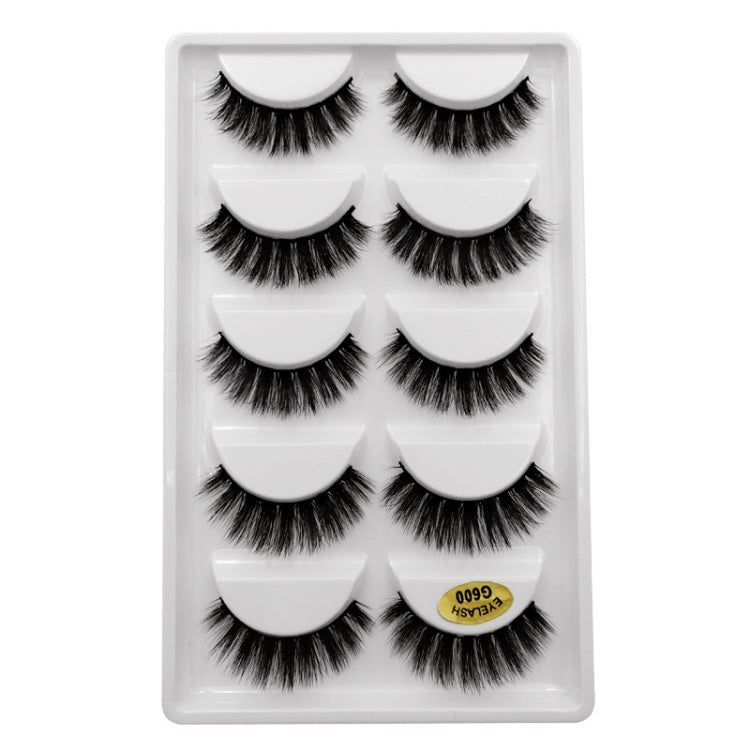 ShiDiShangPin 5 Pairs Mink Fake Eyelashes With Tweezers, G600, G601, G602, G603, G604, G605