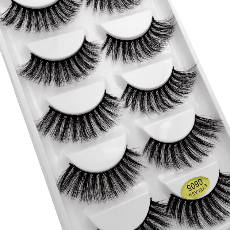 ShiDiShangPin 5 Pairs Mink Fake Eyelashes With Tweezers, G600, G601, G602, G603, G604, G605