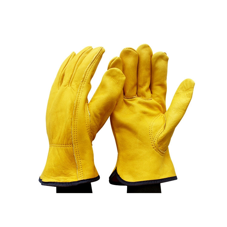 1 Pair JJ-1011 Cowhide Outdoor Wear-resistant Gardening Gloves, Size:, M, L, XL