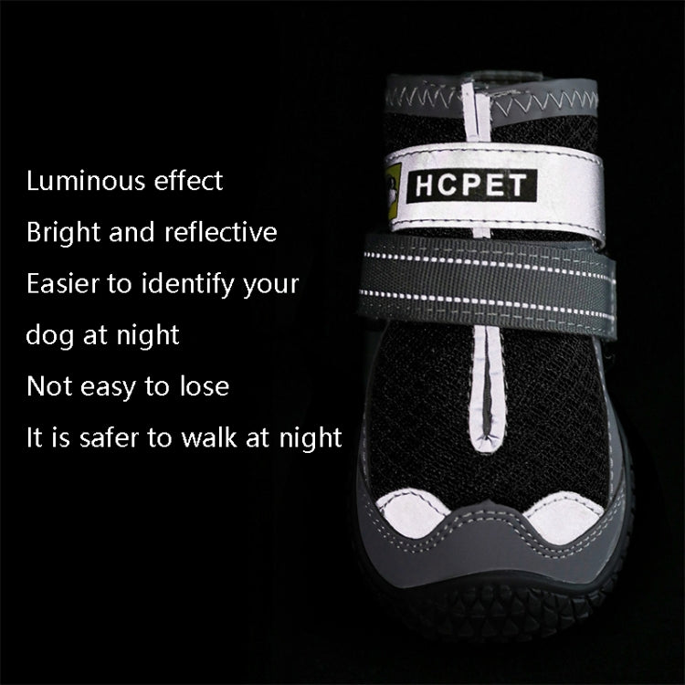 4 PCS / Set HCPET Dog Shoes Breathable Net Dog Shoes, No.1 4cm, No.2 4.5cm, No.3 5cm, No.4 5.5cm, No.5 6cm, No.6 6.5cm, No.7 7cm, No.8 7.5cm