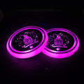 1 Pair 68mm LED Smart Light-Emitting Coaster Light Car Cup Slot Atmosphere Light, Beverage, Brick, Cat Claws, Modern Technology, Star, Genesis, Magic Array