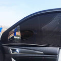 1 Pair Mesh Linen Car Adhesive Curtain Sunshade, Rear window 126x80cm, Front window 140x92cm