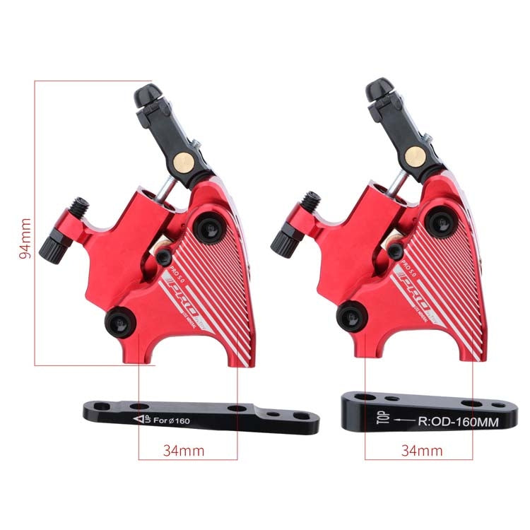 1 Pair IIIPRO Flat Mount Road Calipers Bilateral Brakes, Black, Red, Blue, Gold
