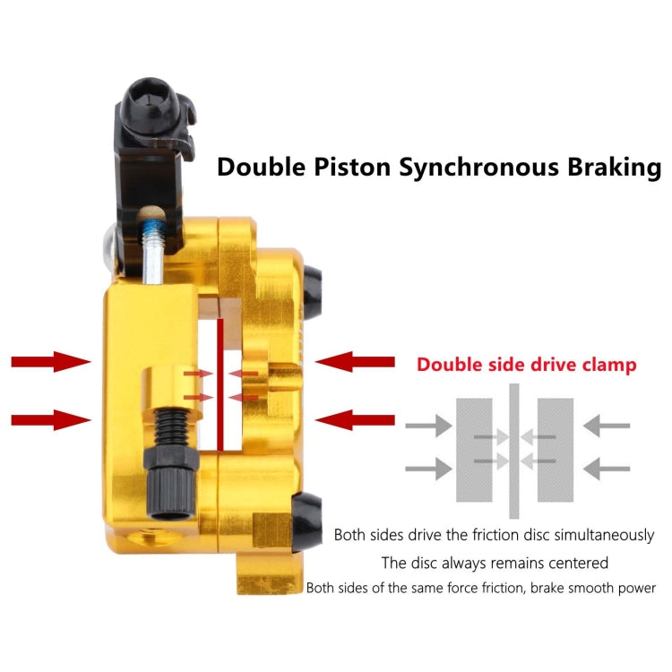 1 Pair IIIPRO Flat Mount Road Calipers Bilateral Brakes, Black, Red, Blue, Gold