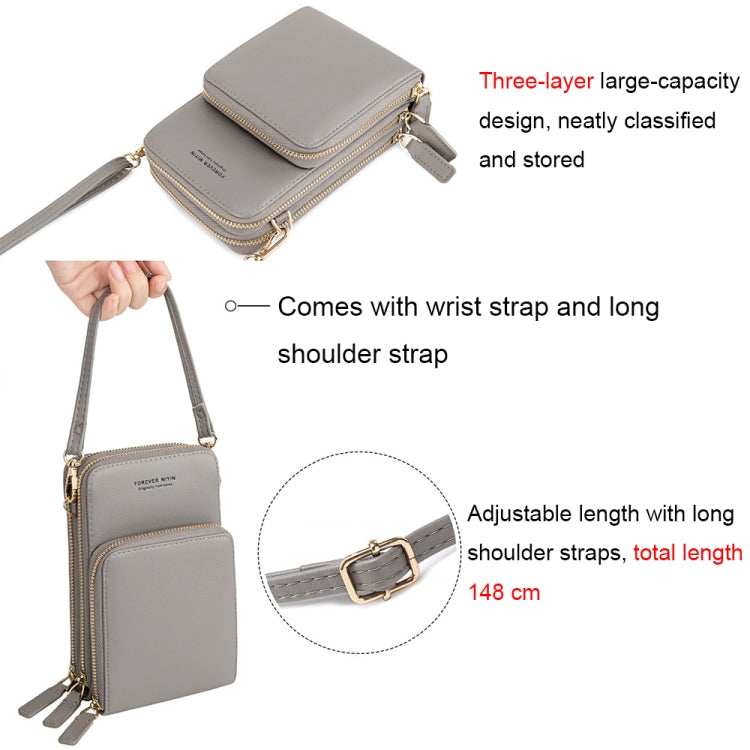 SJ617 Multifunctional Touch Screen Phone Bag Single-shoulder Bag, White, Yellow, Red Wine, Purple, Green, Black, Light Green, Pink, Red, Light Blue, Royal Blue, Gray, Orange, Rose Red