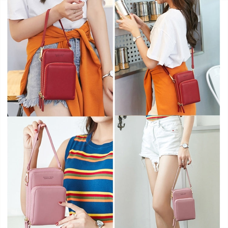SJ617 Multifunctional Touch Screen Phone Bag Single-shoulder Bag, White, Yellow, Red Wine, Purple, Green, Black, Light Green, Pink, Red, Light Blue, Royal Blue, Gray, Orange, Rose Red