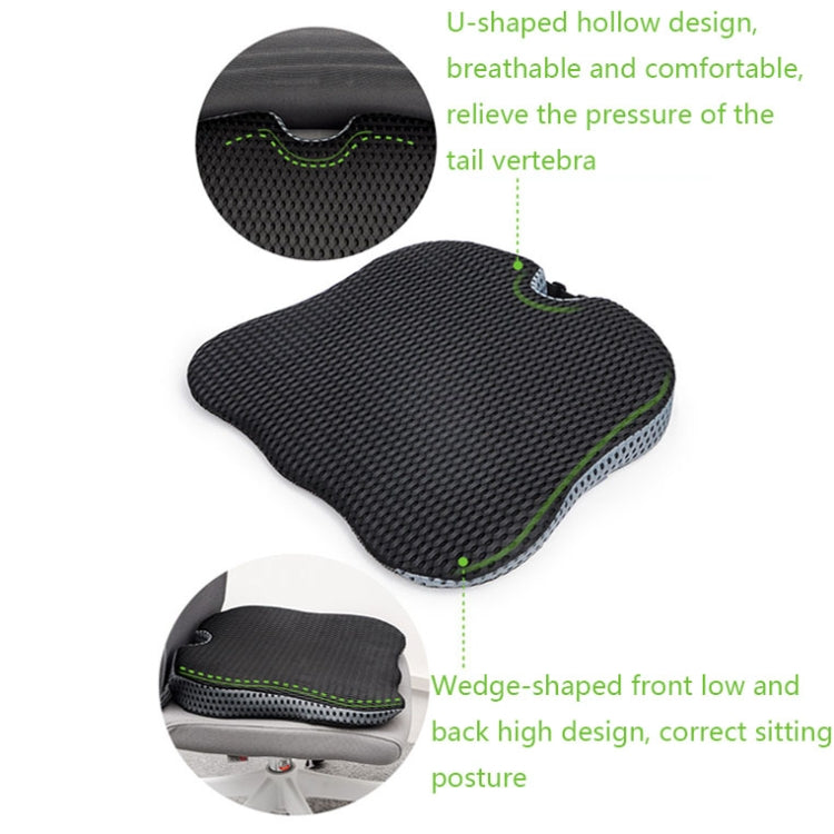Thickened Breathable Memory Foam Car Seat Cushion, QFC047 Black, QFC047 Gray