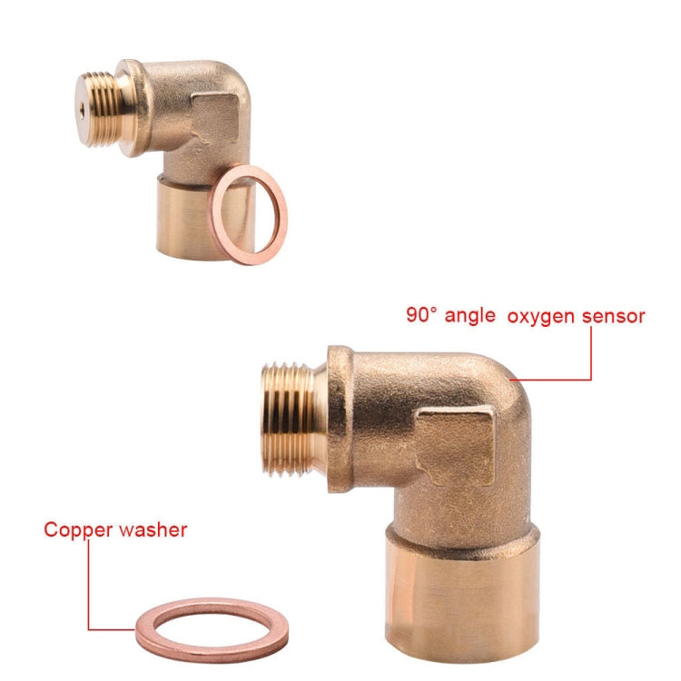 M18x1.5 Automotive 90 Degree Oxygen Sensor Brass Elbow Fitting, FH0227