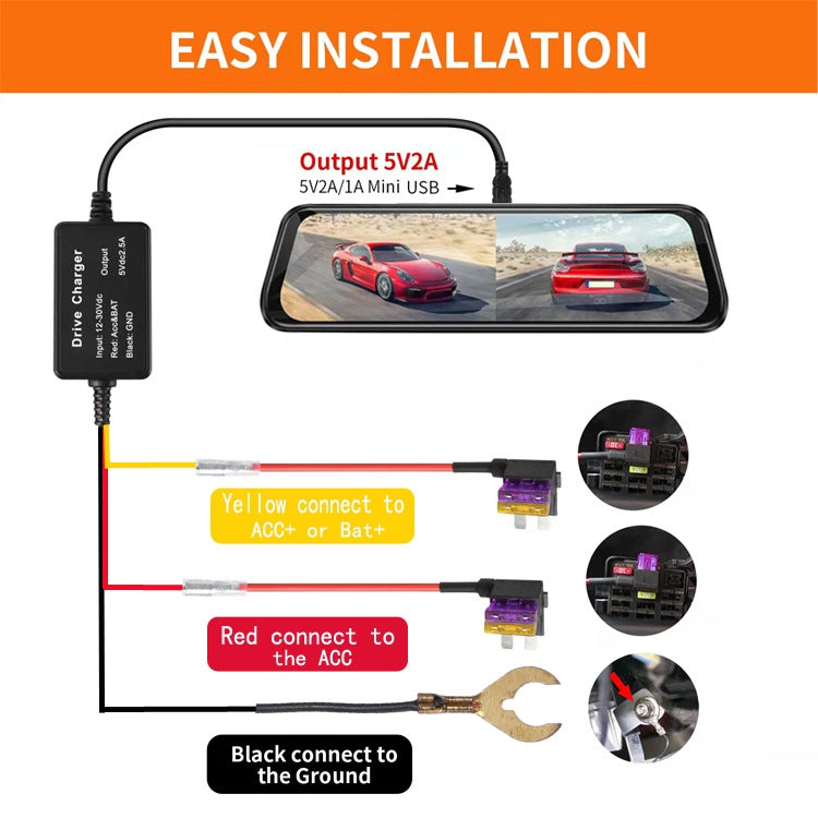 108 GPS Locator 12V/24V To 5V Low Voltage Protection Power Cable, Low Voltage Protection Power Cable