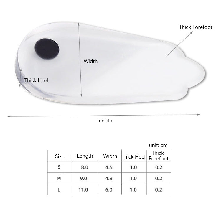 Inverted Magnet Correction Heel Pad, S 26-34 Code, M 35-39 Code, L 40-45 Code
