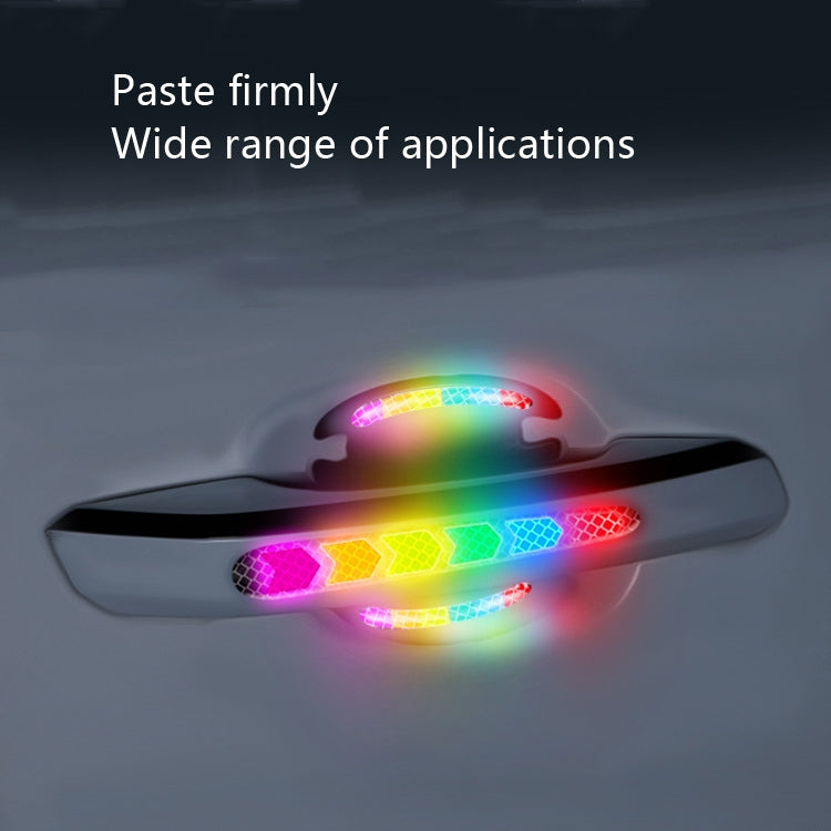 4pcs /Set Car Safety Warning Reflective Anti-Strike Stickers, Epoxy Fluorescent Green, Epoxy White, Epoxy Red, Epoxy Golden Yellow, Epoxy Blue, Epoxy Colorful