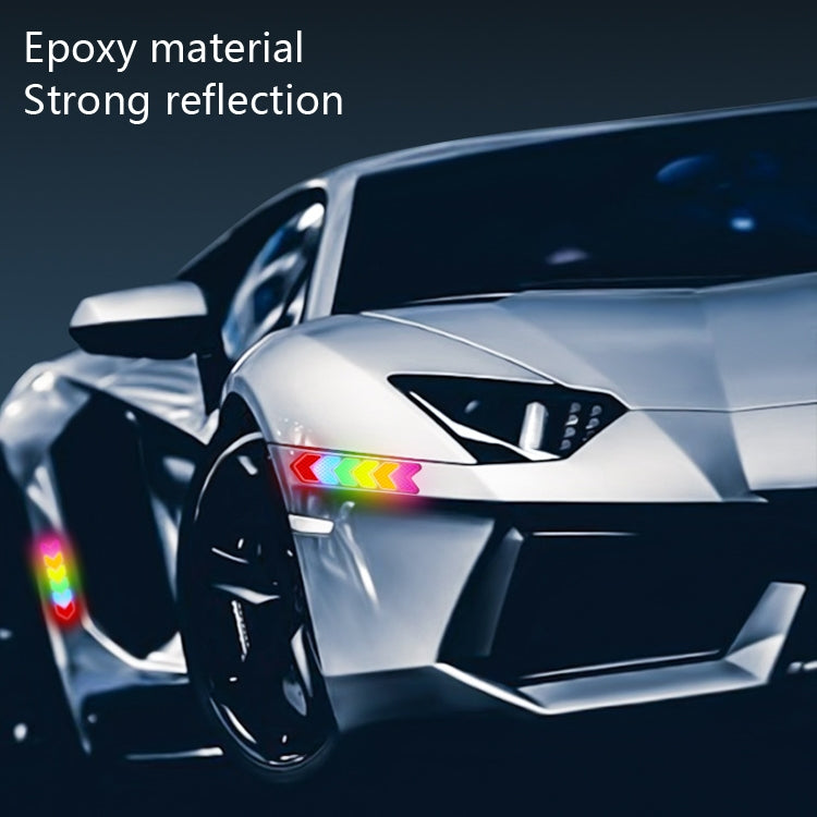 4pcs /Set Car Safety Warning Reflective Anti-Strike Stickers, Epoxy Fluorescent Green, Epoxy White, Epoxy Red, Epoxy Golden Yellow, Epoxy Blue, Epoxy Colorful