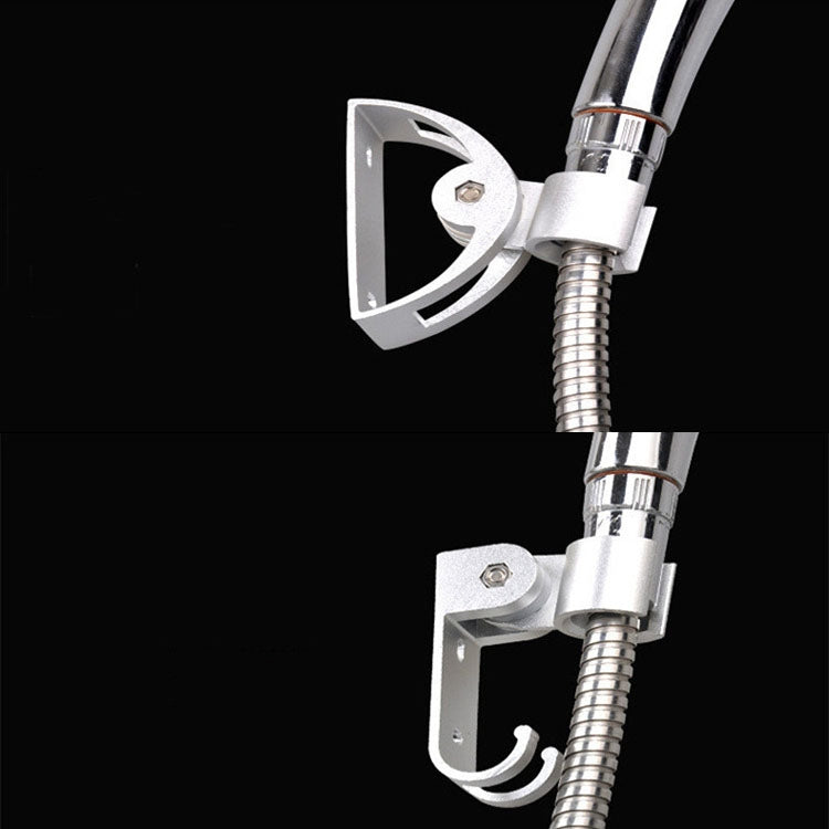 Space Aluminum Shower Base Bracket, With Hook, Curved Seat