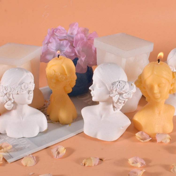 Aromatherapy Plaster Mold Rose Beauty Candle Silicone Mold, Style:, Cover Eyes, Close Eyes