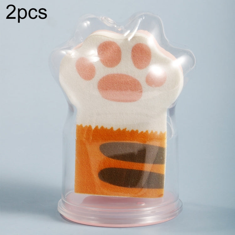 2 PCS Long Cat Claw Wet and Dry Use Puff with Storage Box, 01, 02