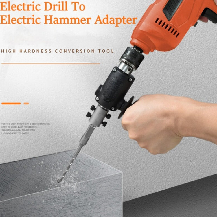 Electric Drill to Electric Hammer Conversion Head Electric Hammer Modification Accessories, Orange, Black