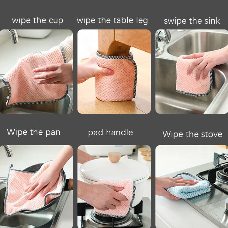4pcs Hand Towel Hangable Dishcloth Kitchen Rag Non-Stick Oil Absorbent Towel