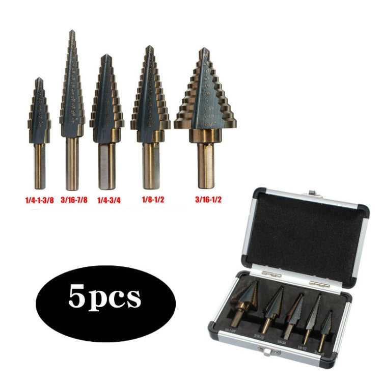 Pagoda Drill Bit High Speed Steel Opener Triangle Handle Stairs Drill Bit, 5 In 1 / Set Stairs Drill Bit