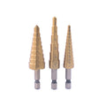 3 In 1 Hexagonal Shank Step Drill High Speed Steel Rear Hole Opening Tool, 3 In 1 / Set Hexagonal Shank Step Drill
