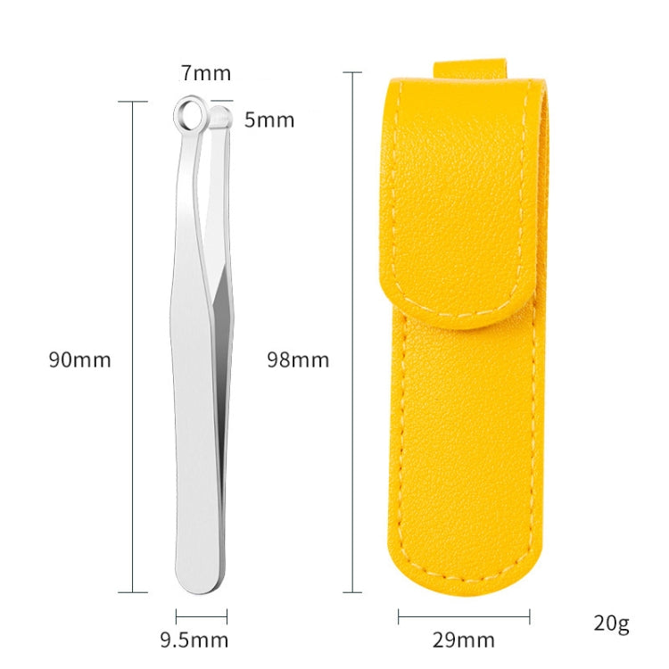 2 PCS Stainless Steel Nose Hair Clip Round Ring Nose Hair Trimmer, Nose Hair Clip+Yellow Case