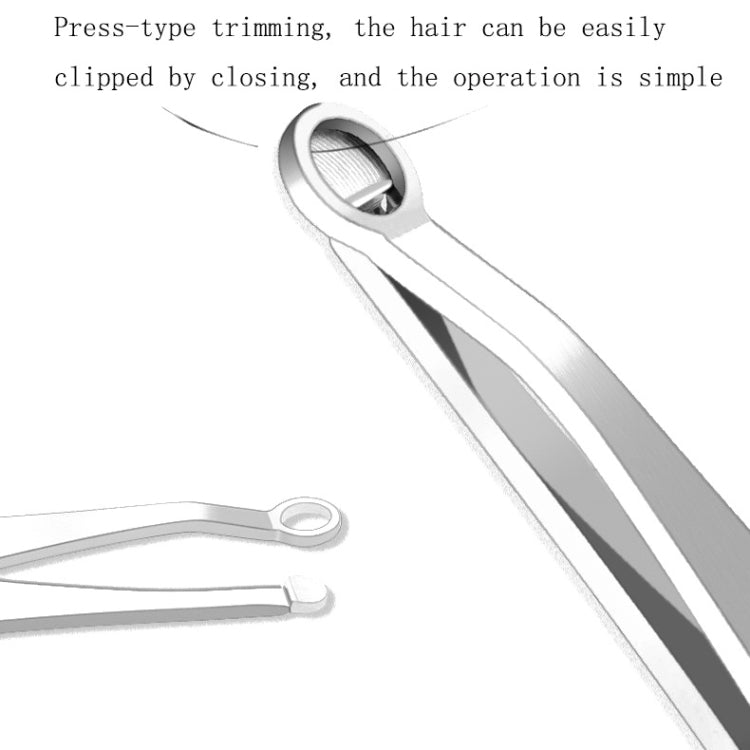 2 PCS Stainless Steel Nose Hair Clip Round Ring Nose Hair Trimmer, Nose Hair Clip+Yellow Case