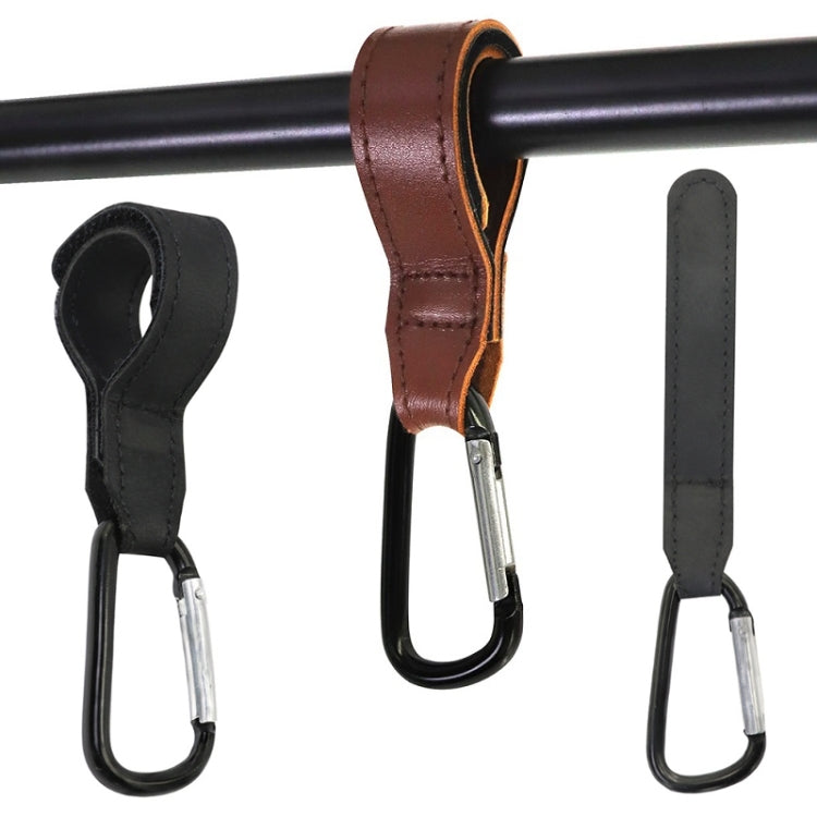 2 PCS Baby Stroller Convenient Carabiner Hook, Brown, Black