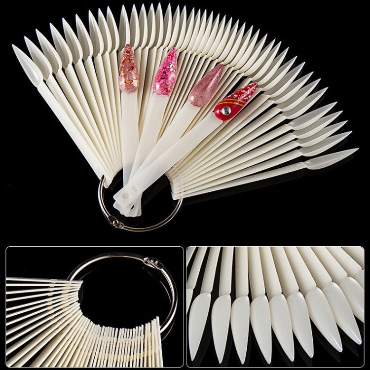Nail Color Card Nail Display Board, White 40-color Pointed Card