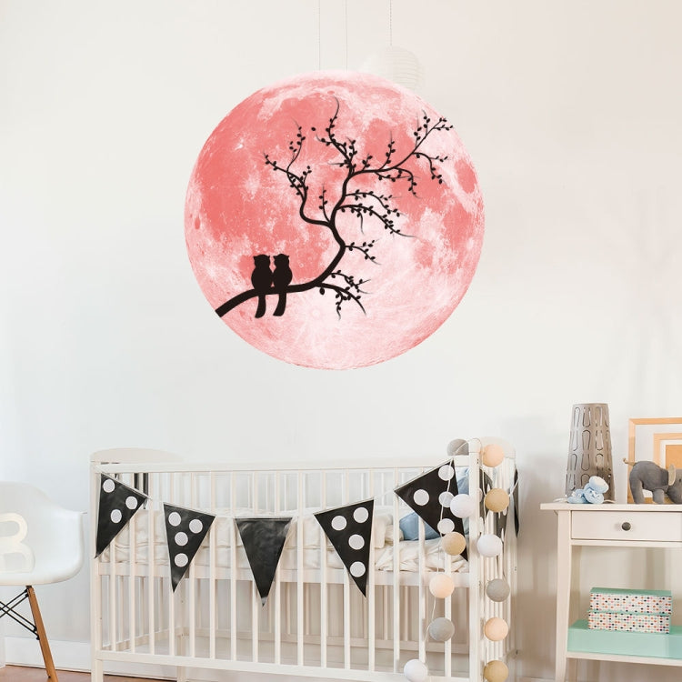 30cm Pink Couple Fluorescent Moon Wall Sticker, Couple Cat, Couple Bird, Couple Rabbit, Kissing Couple