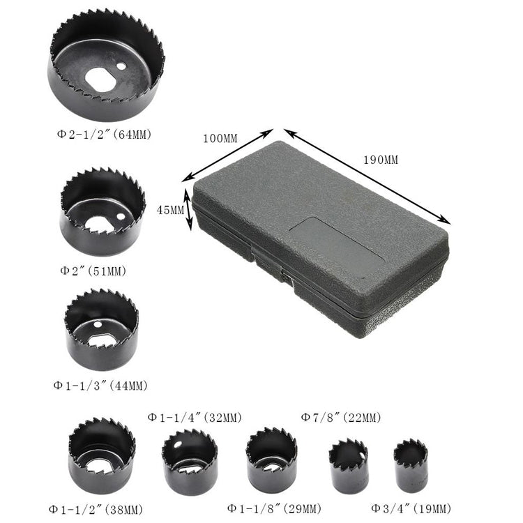 11PCS Woodworking Hole 19-64mm Plaster Plate Ceiling Light Ceiling Eye Hole Saw, 11 PCS / Set