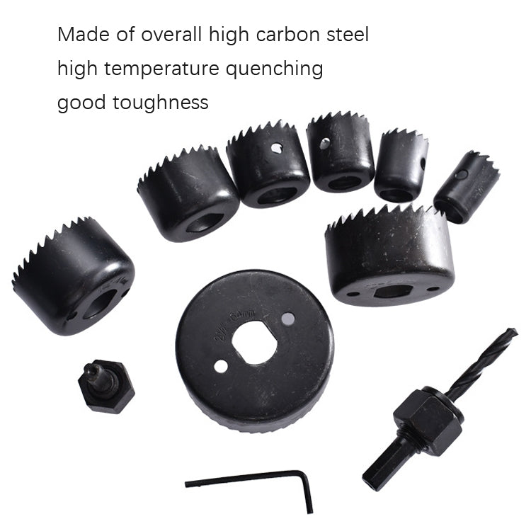 11PCS Woodworking Hole 19-64mm Plaster Plate Ceiling Light Ceiling Eye Hole Saw, 11 PCS / Set