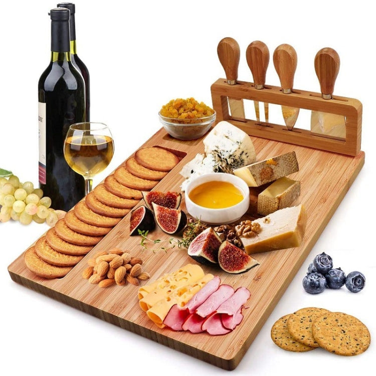 Bamboo Cheese Board Charcuterie Board Sets, 36x29x1.5cm
