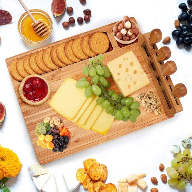 Bamboo Cheese Board Charcuterie Board Sets, 36x29x1.5cm