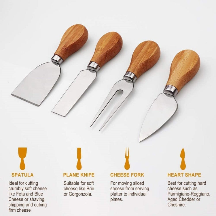 Bamboo Cheese Board Charcuterie Board Sets, 36x29x1.5cm