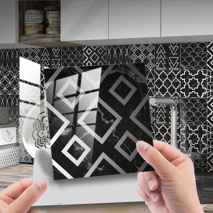 PVC Crystal Covered Film Geometric Pattern Tile Wall Sticker, 20 PCS 10cm