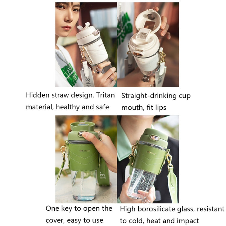 Saylee 500ML Borosilicate Glass Straw Cup