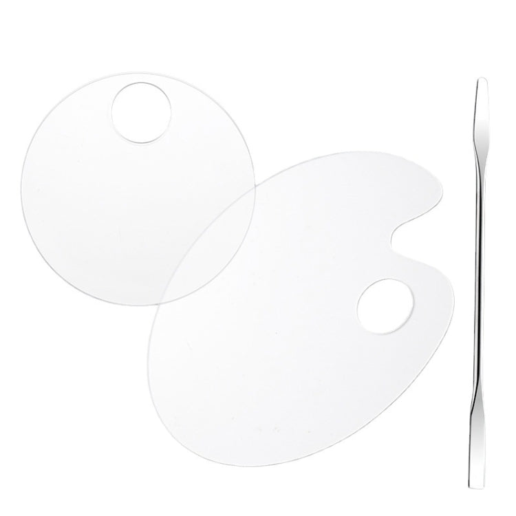 Acrylic Makeups Manicure Transparent Palette With Color Stick, Specification: Elliptical Plate+Stick, Elliptical Plate+Stick, Round Plate+Stick, Love Plate+Stick, Half-ring Plate+Stick, Square Plate+Stick