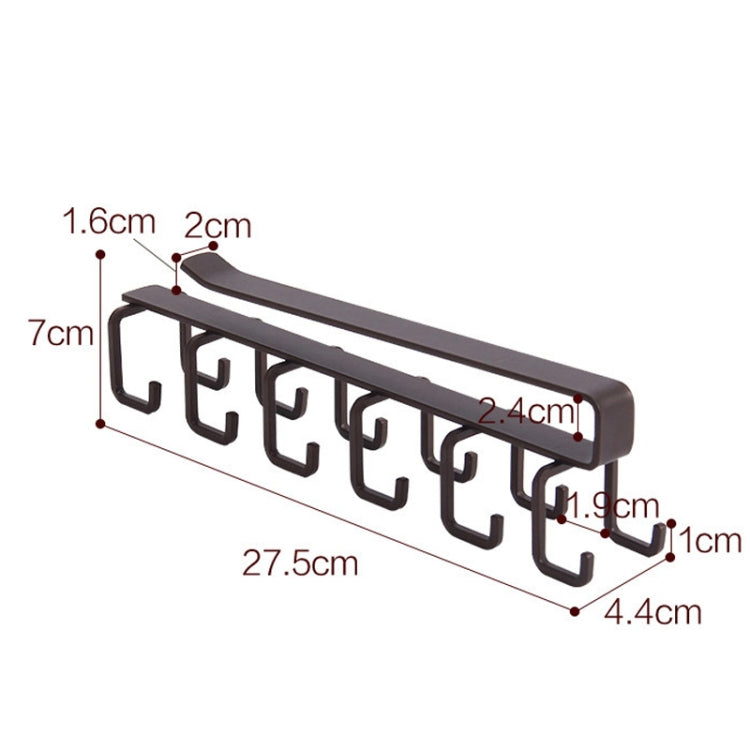 Hole-free Hanging Cup Holder Clip-type Double-row  Hook Frame, Clip-type Hook Frame