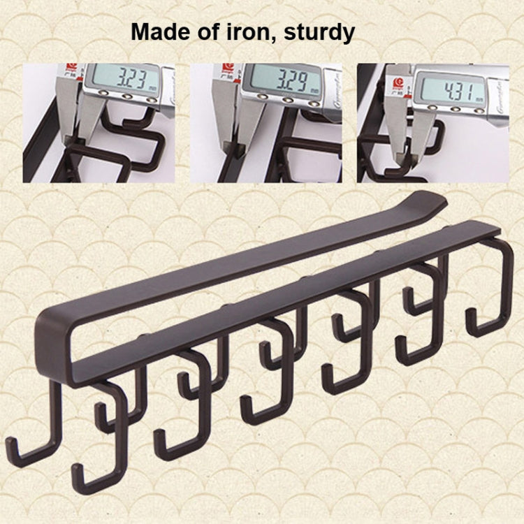 Hole-free Hanging Cup Holder Clip-type Double-row  Hook Frame, Clip-type Hook Frame