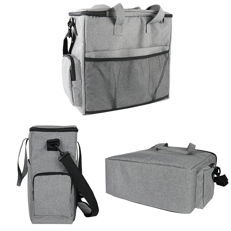 Travel Portable Carry Out Pet Supplies Storage Single-shoulder Bag Without Dog Bowl, Gray, Black