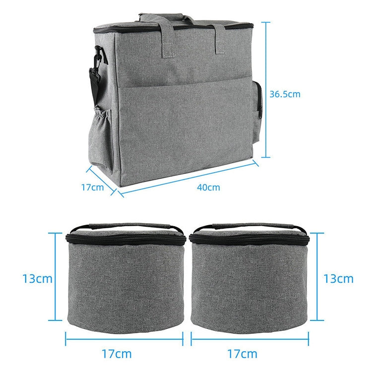 Travel Portable Carry Out Pet Supplies Storage Single-shoulder Bag Without Dog Bowl, Gray, Black