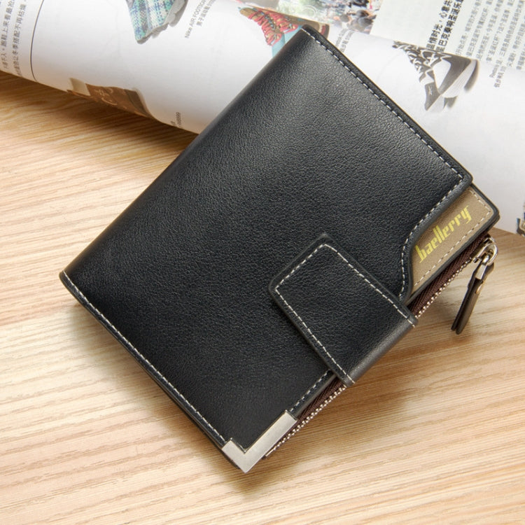 Baellerry Casual Multifunctional Wallet Zipper Buckle Tri-fold Coin Purse For Men, Blue, Brown, Black