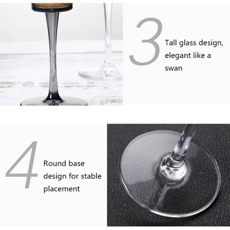 165ml Household Acrylic Champagne Glasses, Black, Transparent