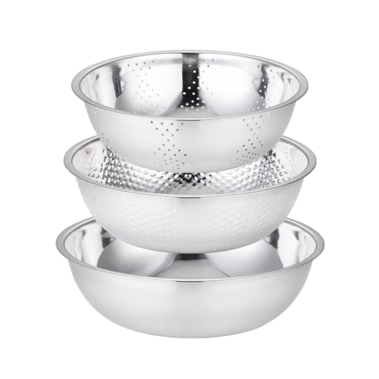 3 PCS / Set SiGang Stainless Steel Rice Washing and Vegetable Draining Basin, Stainless Steel Draining Basin