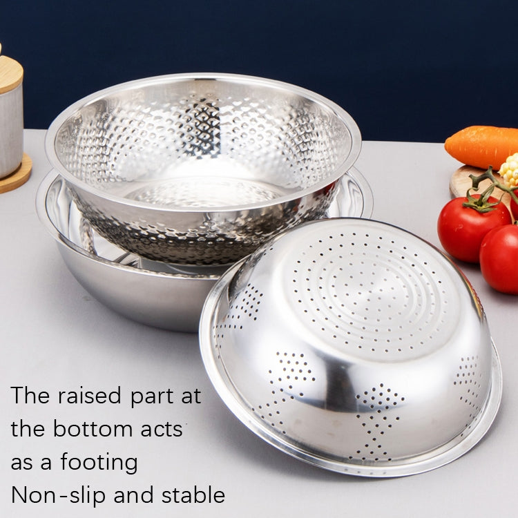 3 PCS / Set SiGang Stainless Steel Rice Washing and Vegetable Draining Basin, Stainless Steel Draining Basin