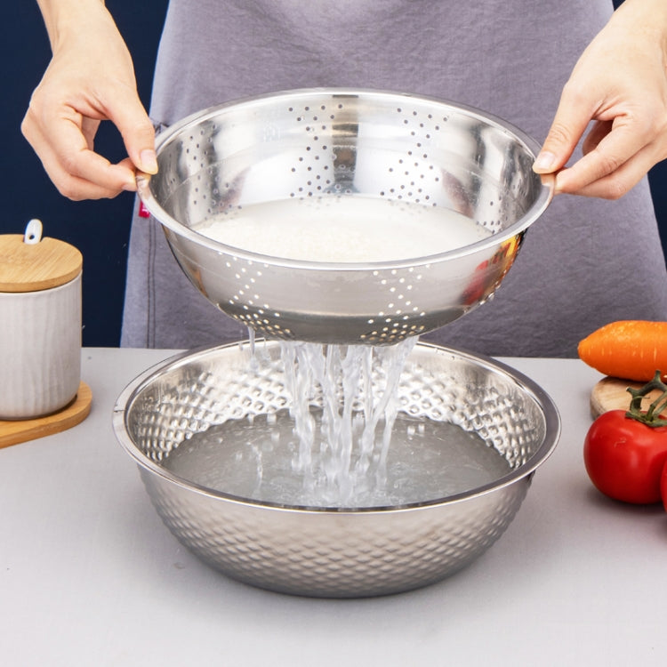 3 PCS / Set SiGang Stainless Steel Rice Washing and Vegetable Draining Basin, Stainless Steel Draining Basin