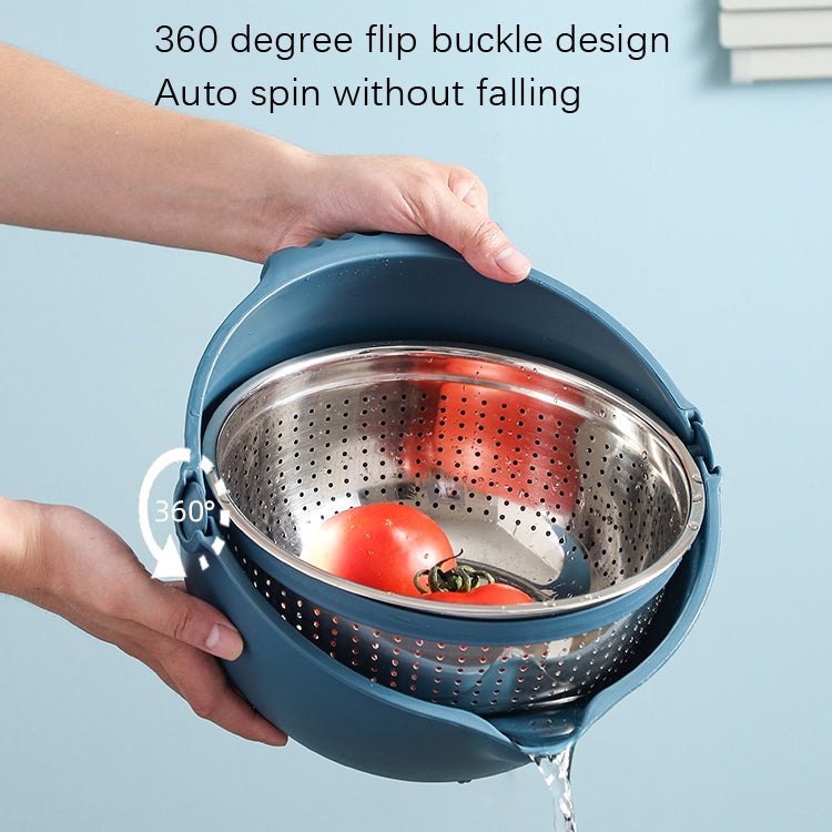 SiGang Stainless Steel Double-Layer Rotary Drainage Basket, Double-Layer Basket, SiGang Double-Layer Basket