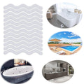 24pcs /Bag Wavy Shaped Safety Bathtub Non-Slip Sticker, 1.3 x 18cm